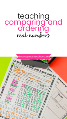 Comparing And Ordering Real Numbers The Sassy Math Teacher