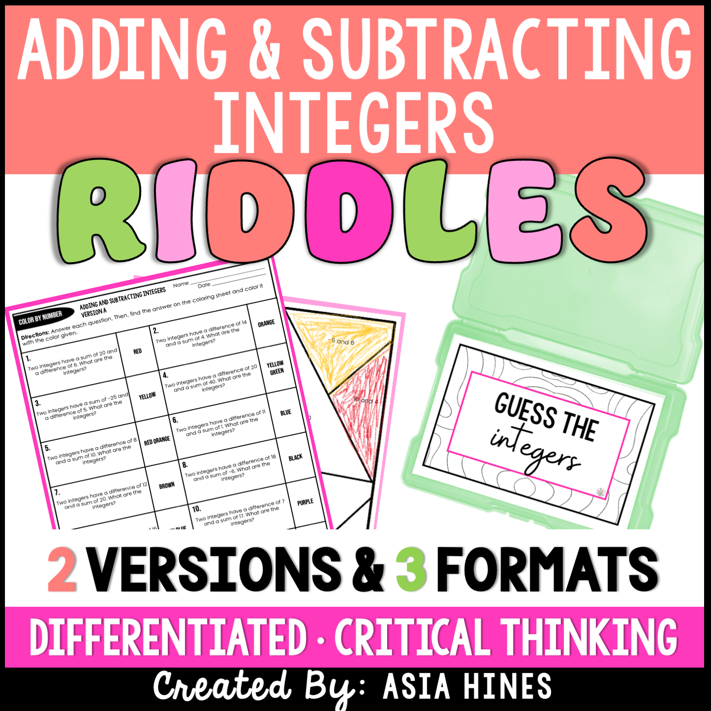 Adding and Subtracting Integers Task Cards - Enrichment - Critical ...